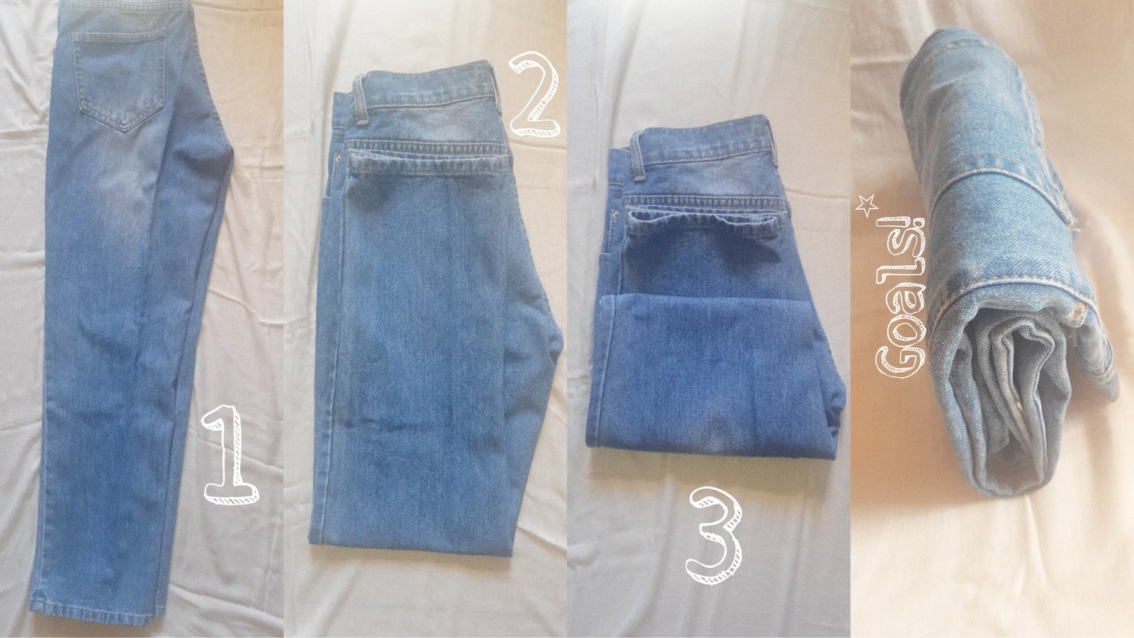 Cara Melipat Celana ala Konmari. Foto : (Foto/Elga Thalia)